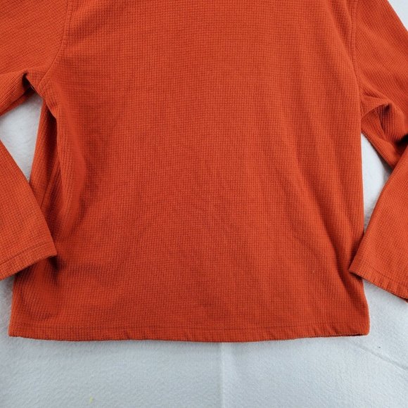 Starter Sweater Mens 1/4 Zip Fleece Orange Sweatshirt Pullover Size Medium - Picture 9 of 12